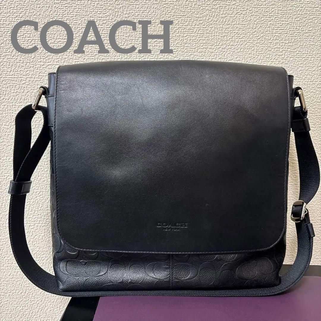 COACH ブラック レザーメッセンジャーバッグ 楽天市場】【バッグ】COACH コーチ トンプソン レザー スリム