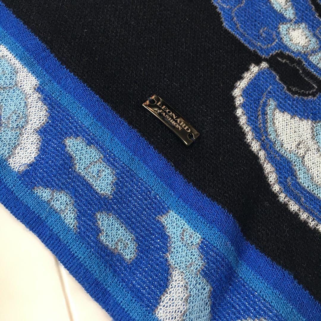 近年美品 LEONARD レオナール レーヨンニット ラインストーン セーター