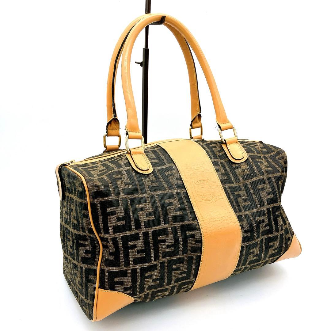 【FENDI】ハンドバッグ　ブラウン　ズッカ柄　キャンバス　ゴールド金具　ロゴ 楽天市場】FENDI フェンディ ズッカ柄 ブラウン ゴールド金具