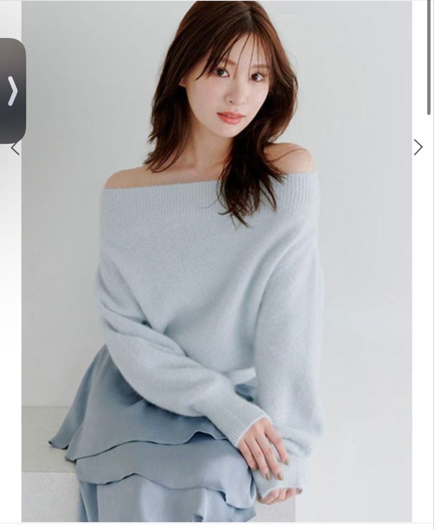 muu.snidelフォックスアルパカオフショルプルオーバー ライトブルー SNIDEL｜フォックスアルパカオフショルプルオーバー | Rakuten Fashion