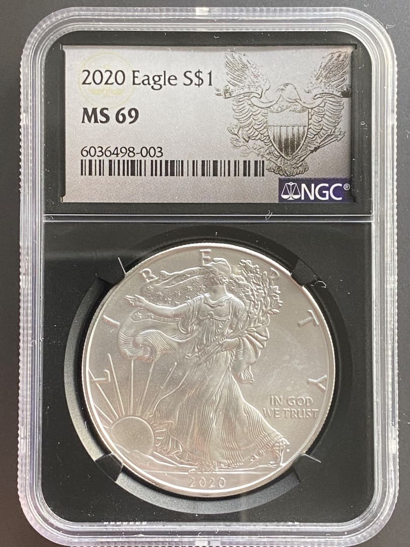 2020年 NGC MS69 イーグル銀貨 1オンス 1oz イーグル ラベル 2020年 NGC MS69 イーグル銀貨 1オンス 1oz イーグル ラベル - メルカリ