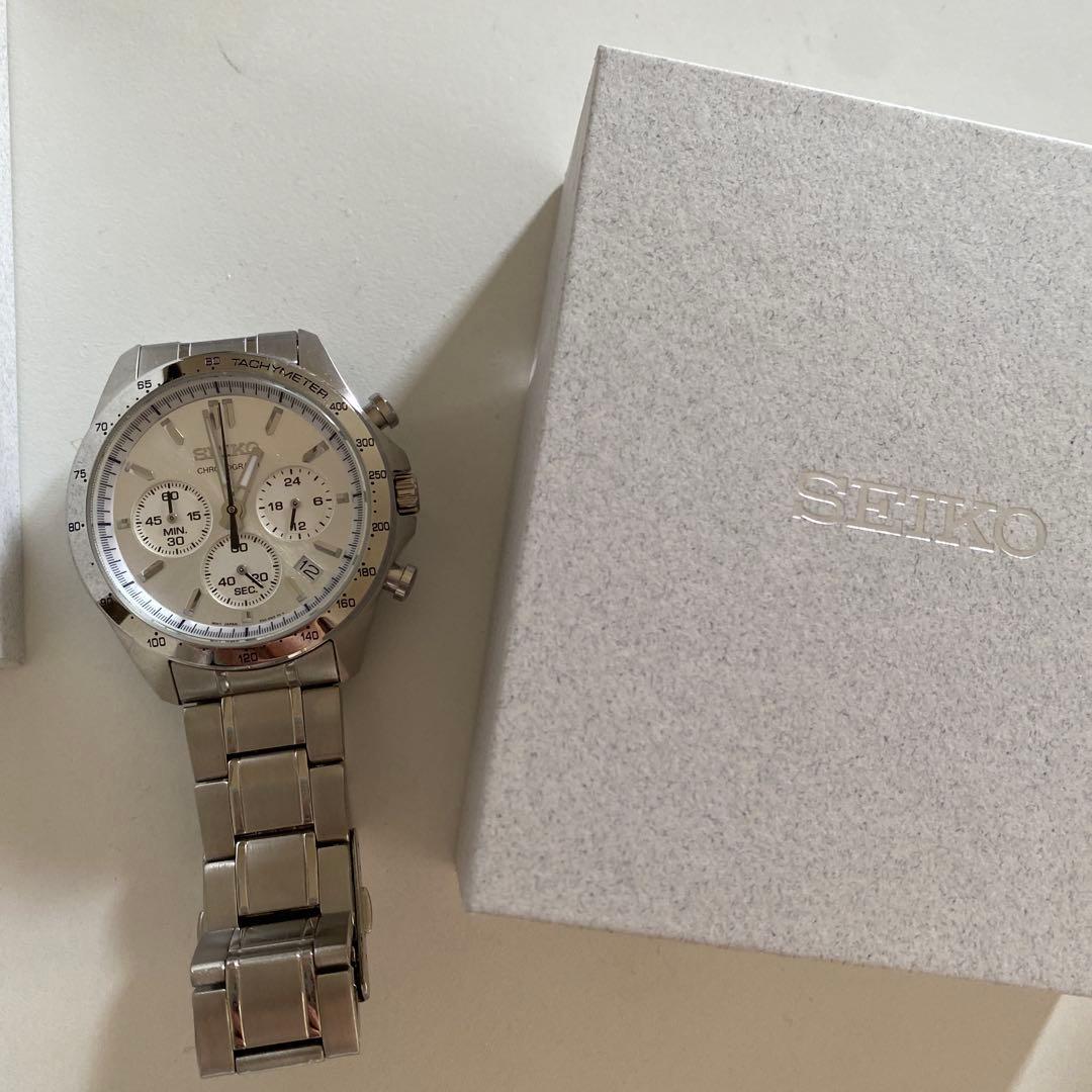 SEIKO 腕時計　メンズ SEIKO（セイコー） 腕時計 メンズ クロノグラフ 3連ブレス ステンレス