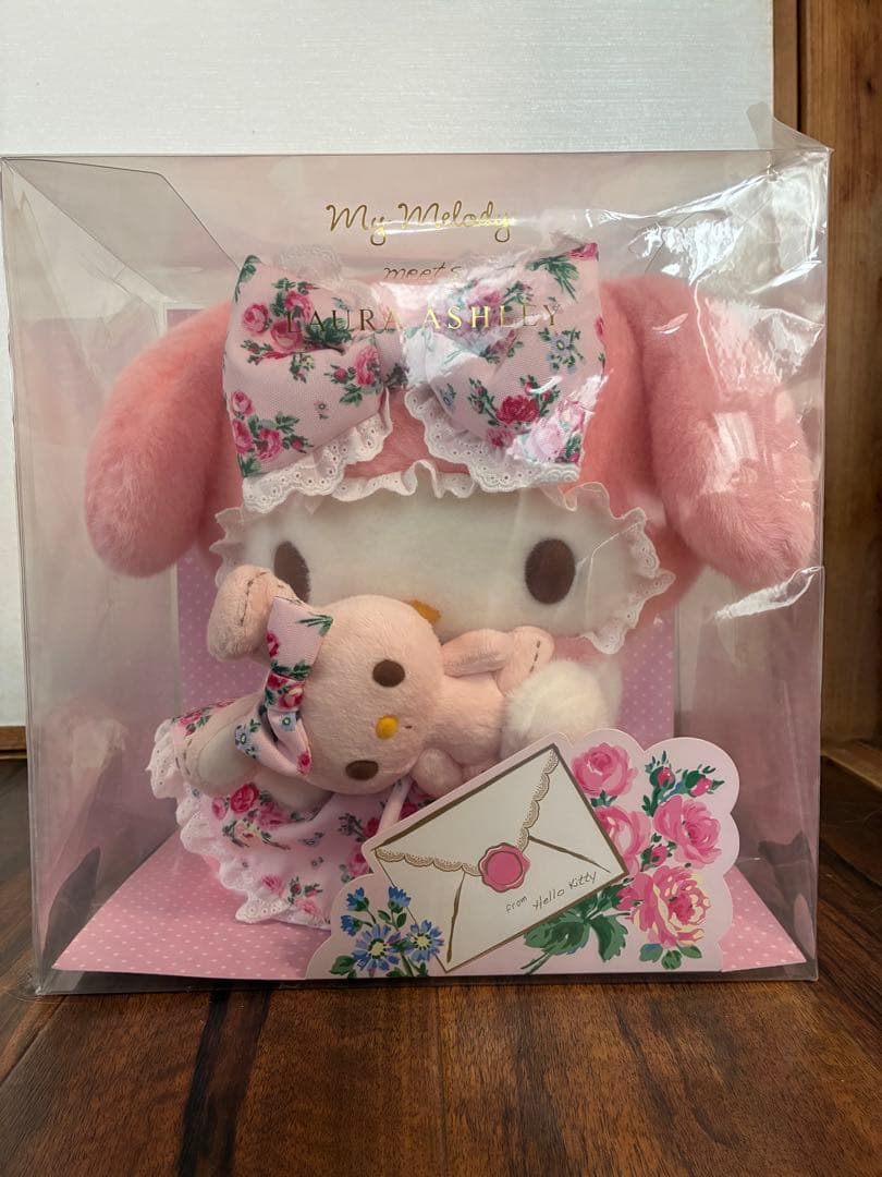 マイメロxローラアシュレイ　ぬいぐるみ マイメロディ ローラアシュレイコラボ＆不思議の森シリーズ。*+
