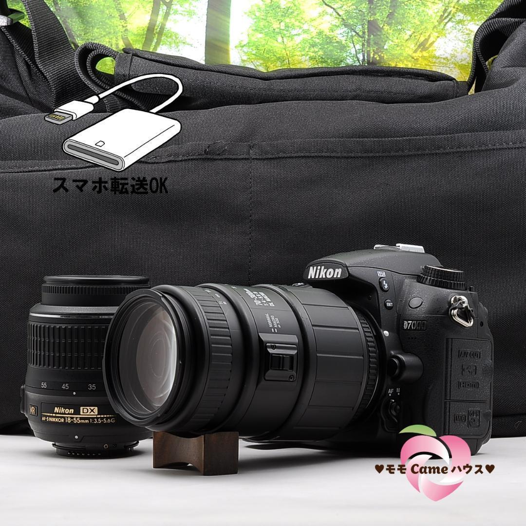 ショット数2762枚！スマホ転送セット☆ニコン D7000☆ダブルレンズ D7000 Nikon ニコン 標準＆超望遠ダブルズームセット SDカード(16GB
