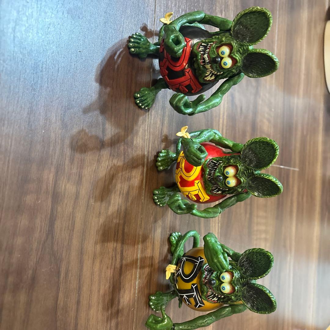 ラットフィンク　３色の3体 RAT FINK（ラットフィンク） ボビングヘッド （限定カラー3色