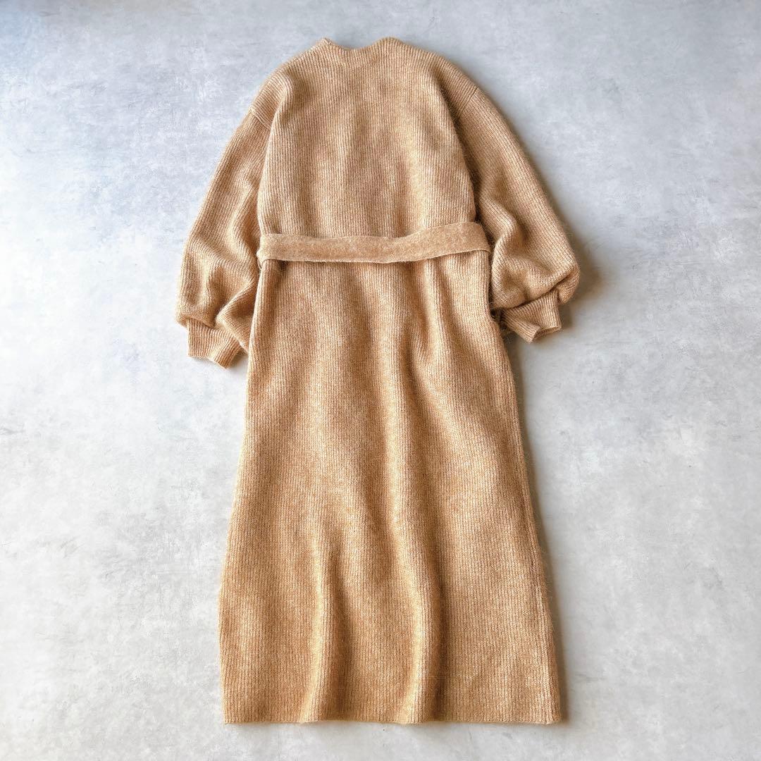 定価2.9万☆美品☆エトレトウキョウ モヘヤ ロングニットコート ベルト付き