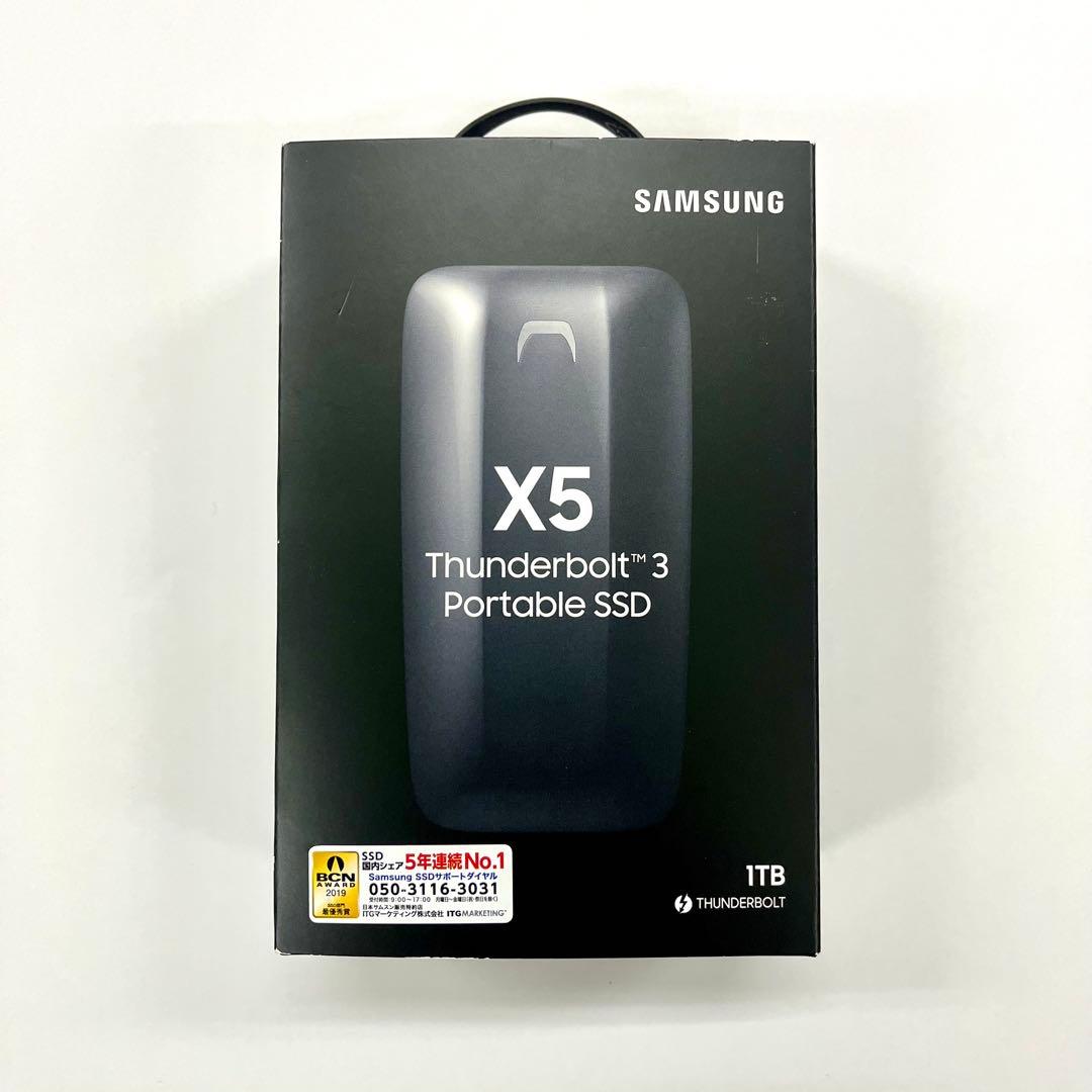 外付けハードディスク・ドライブ Samsung Portable SSD X5 1TB サムスン、Thunderbolt 3テクノロジーを用いた超高速外付けSSD