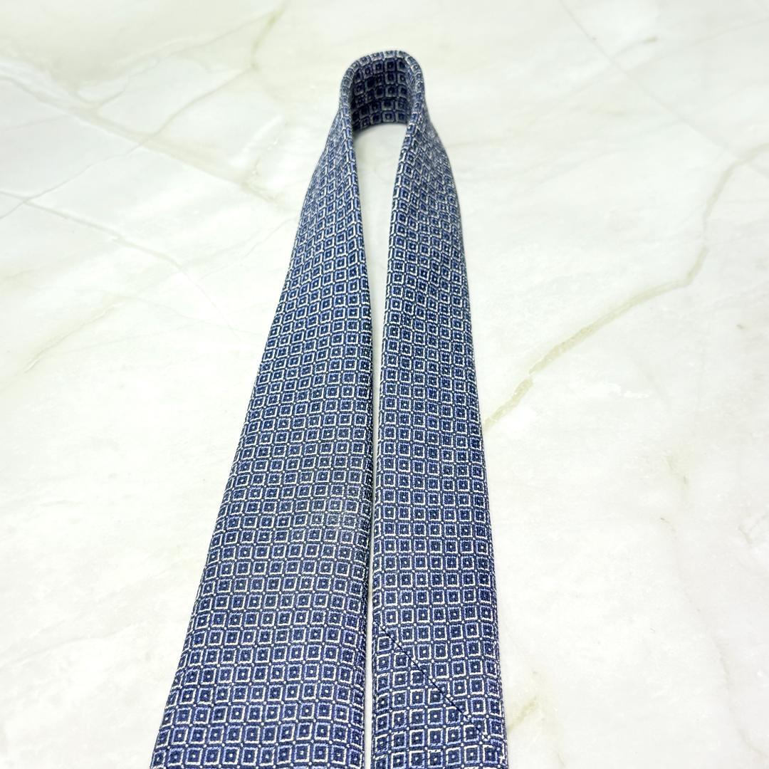 ☆即発 Brioni ブリオーニ 小紋柄 シルクネクタイ ネイビー イタリア製