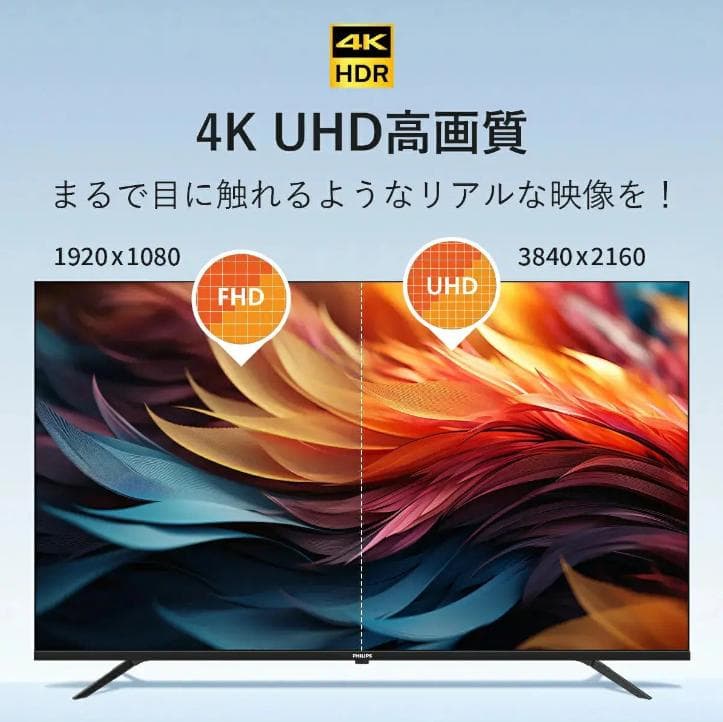 【公式/期間限定1,500円OFF】PHILIPS チューナーレステレビ 50型