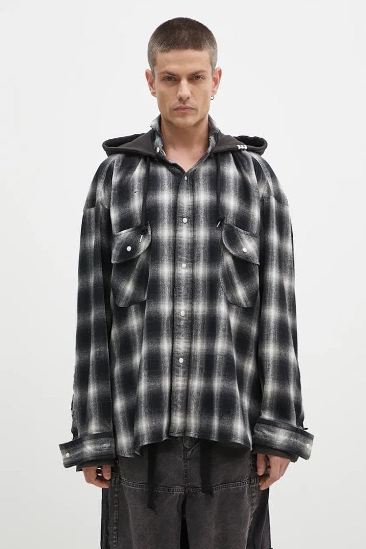 Maison MIHARA YASUHIRO 24AW チェックフード付きシャツ - メルカリ