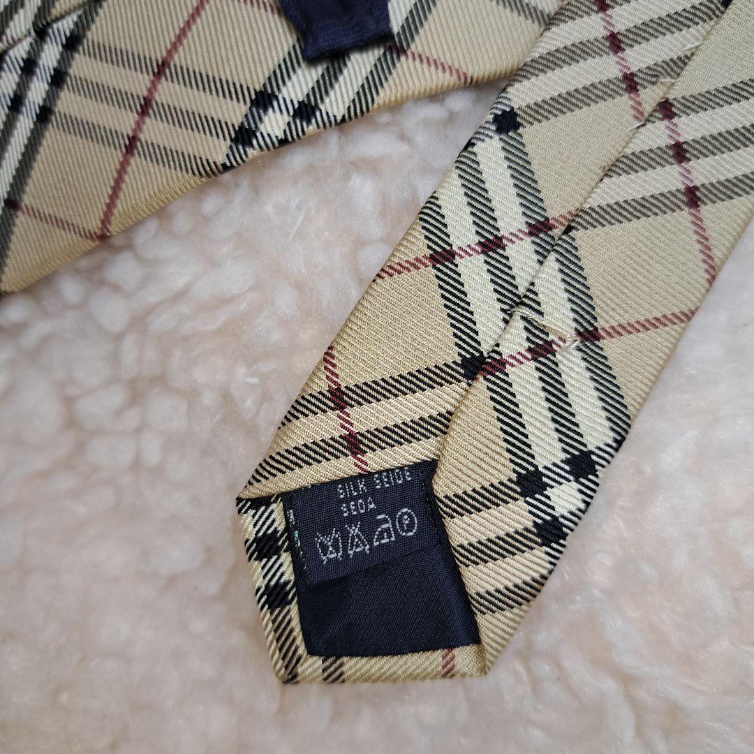 美品！】BURBERRY バーバリー ノバチェック柄 ネクタイ シルク - メルカリ