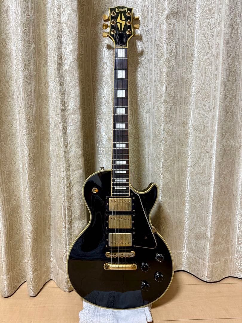 Burny RLC 3PU レスポール ブラック Burny RLC Les Paul Custom (バーニー レスポールカスタム))【新潟店