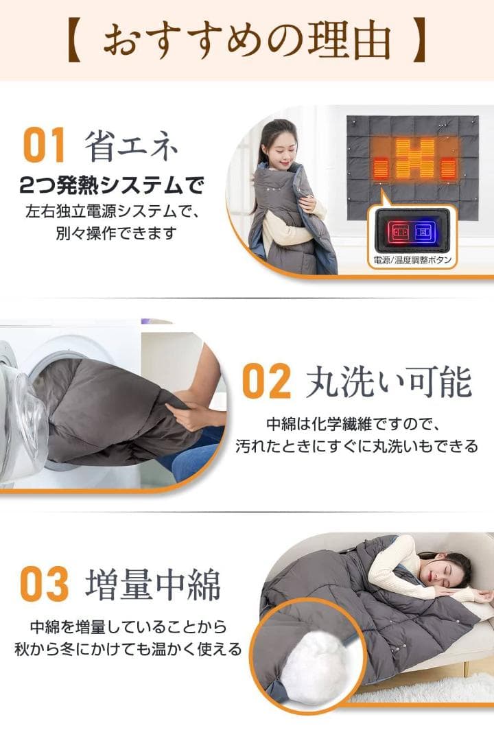 5WAY使えてUSB給電の即暖電気ブランケット