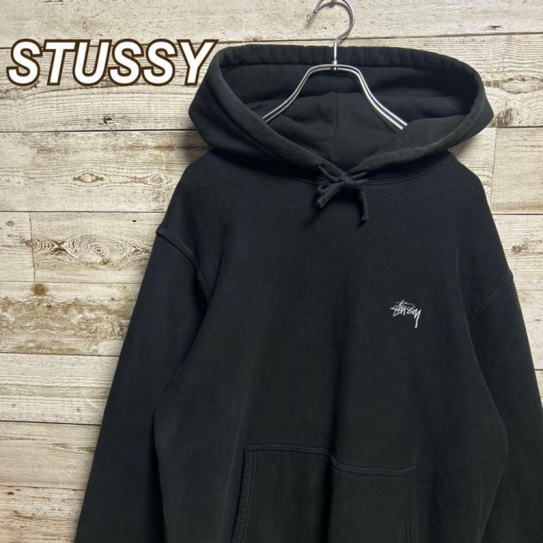 ステューシー stussy ワンポイント 刺繍ロゴ パーカー フーディー 90s stussy ステューシー パーカー フーディ 刺繍ロゴ ワンポイントロゴ