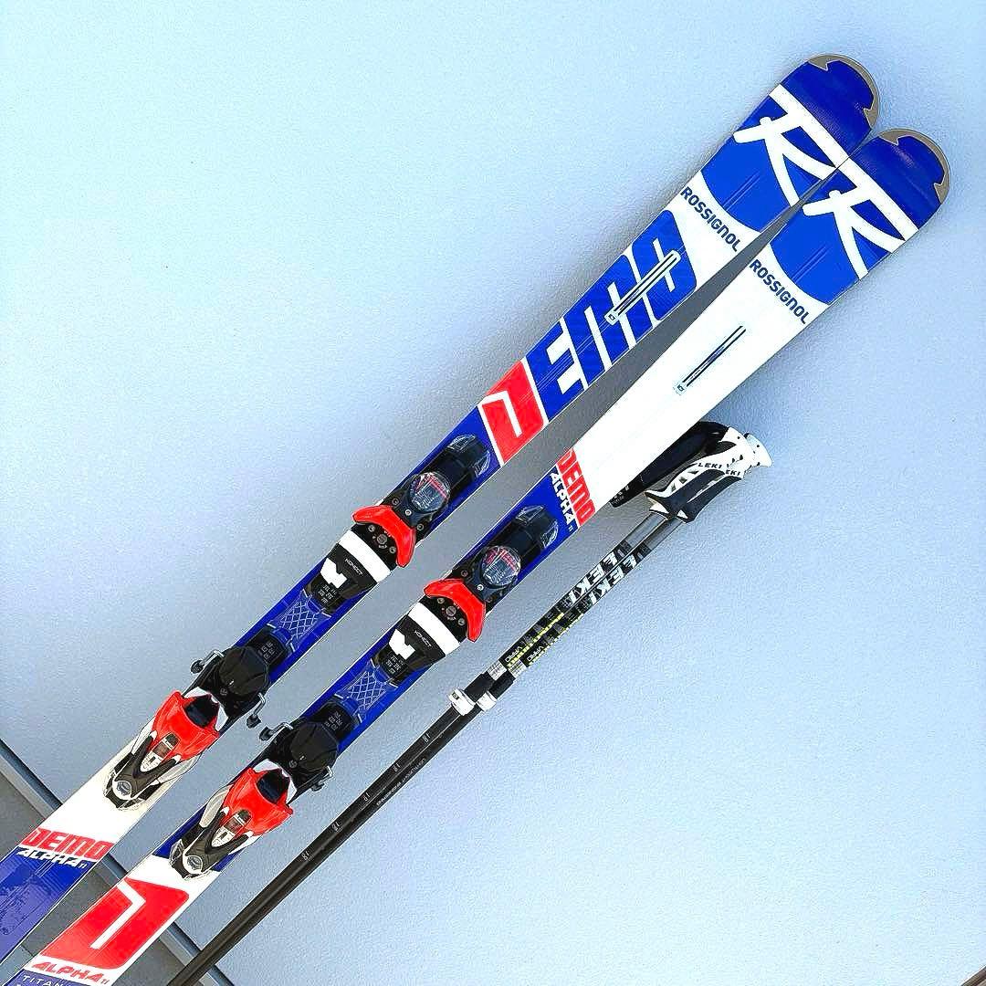 【匿名送料込】ロシニョールスキー板LOOKビンディングLEKIストック3点セット ROSSIGNOL（ロシニョール） スキー板 オールラウンド 4点セット メンズ