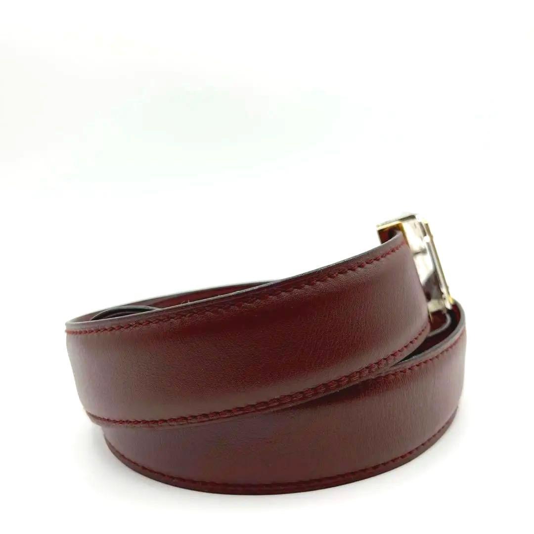 美品♡Cartier カルティエ レザーベルト ゴールド金具 ロゴ入り