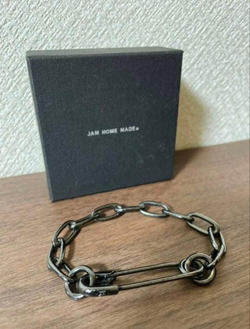 JAM  MADE 安全ピン ブラックダイヤモンドブレスレット J-BR012-BK)安全ピン長アズキチェーンダイヤモンドブレスレットM