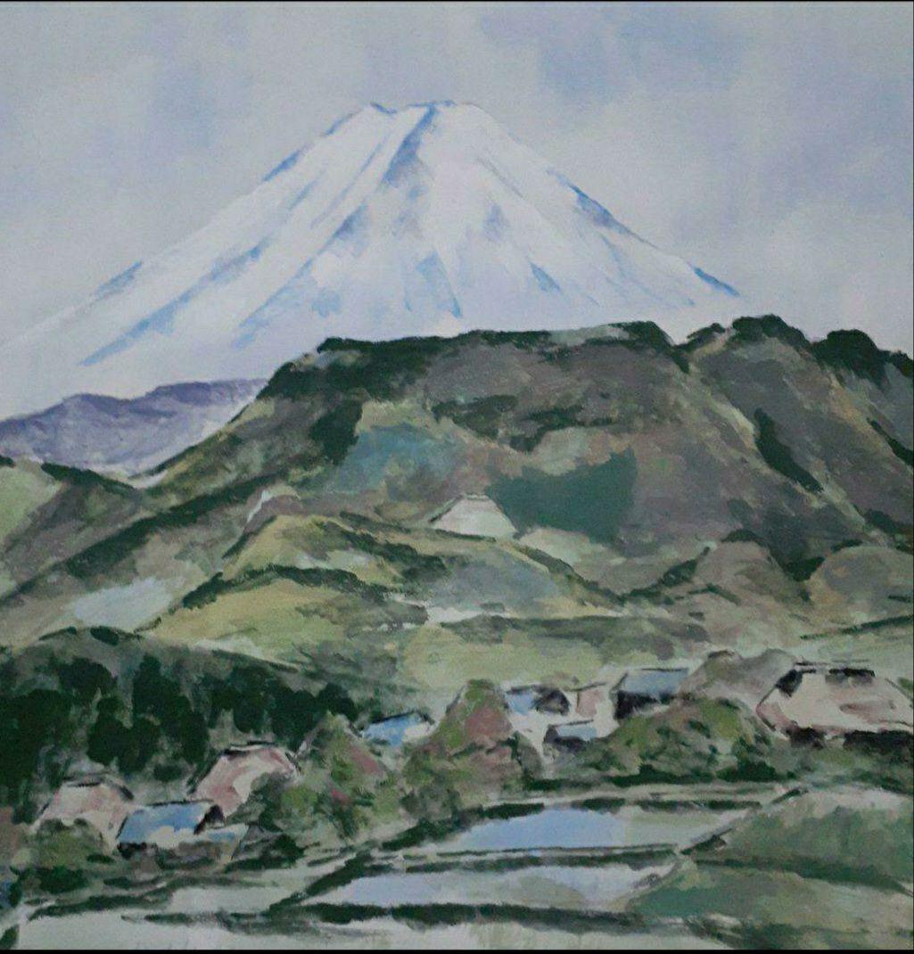 掛け軸/富士山？ 富士山水 川島正 （尺五立）肉筆！ 富士 - 掛け軸（掛軸）販売通販なら