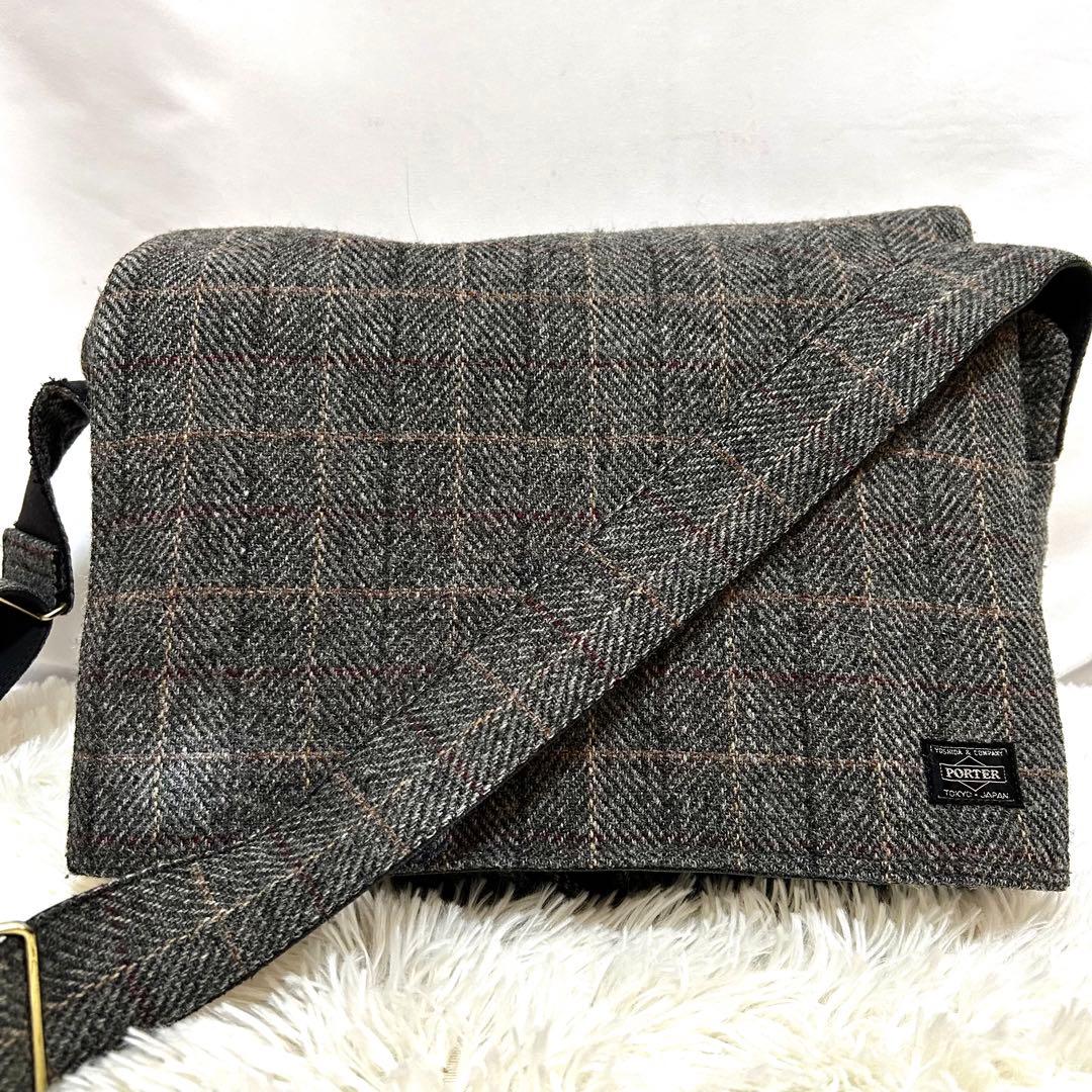 Porter ハリスツイード　ショルダーバッグ　メッセンジャーバッグ　ウール HARRIS TWEED（ハリスツイード）の「ハリスツイードメッセンジャー