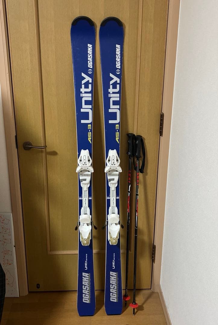 オガサカ　ユニティ　155cm AS-3 スキー板　ストック　ビンディング OGASAKA (オガサカ) カービングスキー 155cm GRIP-WALK対応
