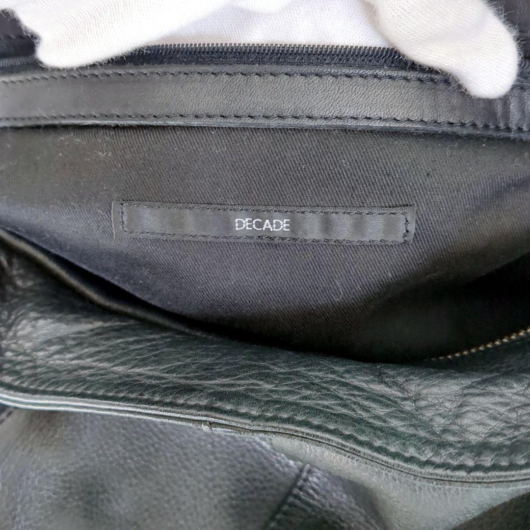 美品✨️ディケイド レザー ダブルジップ トートバッグ 黒 シボ革 A4