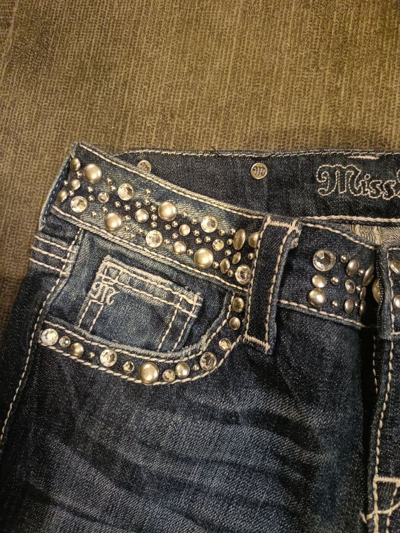 Miss Me ミスミー デニム 26 ブーツカット ラインストーンスタッズ新品