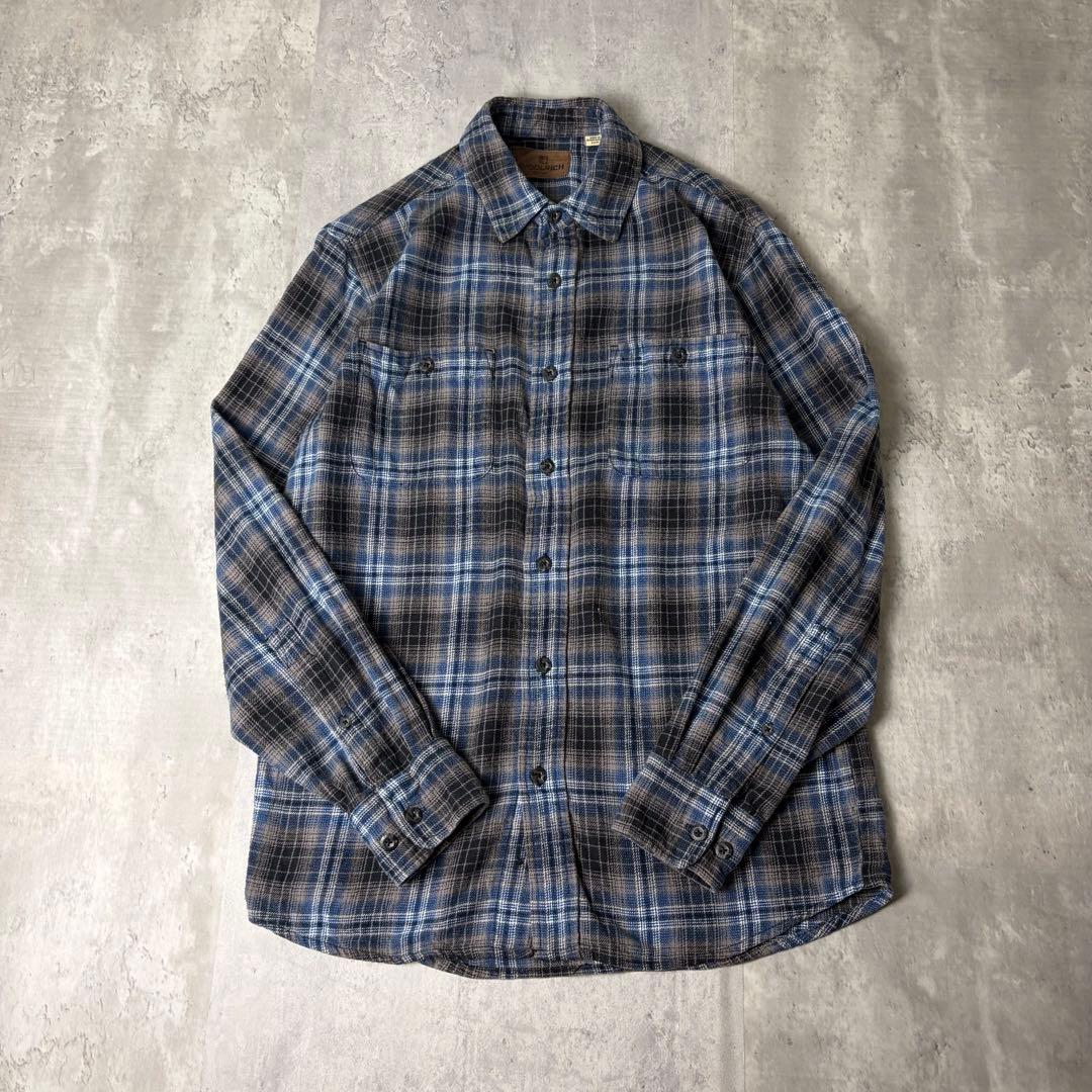 WOOLRICH ウールリッチ チェック柄 ライトフランネルシャツ 青 グレー