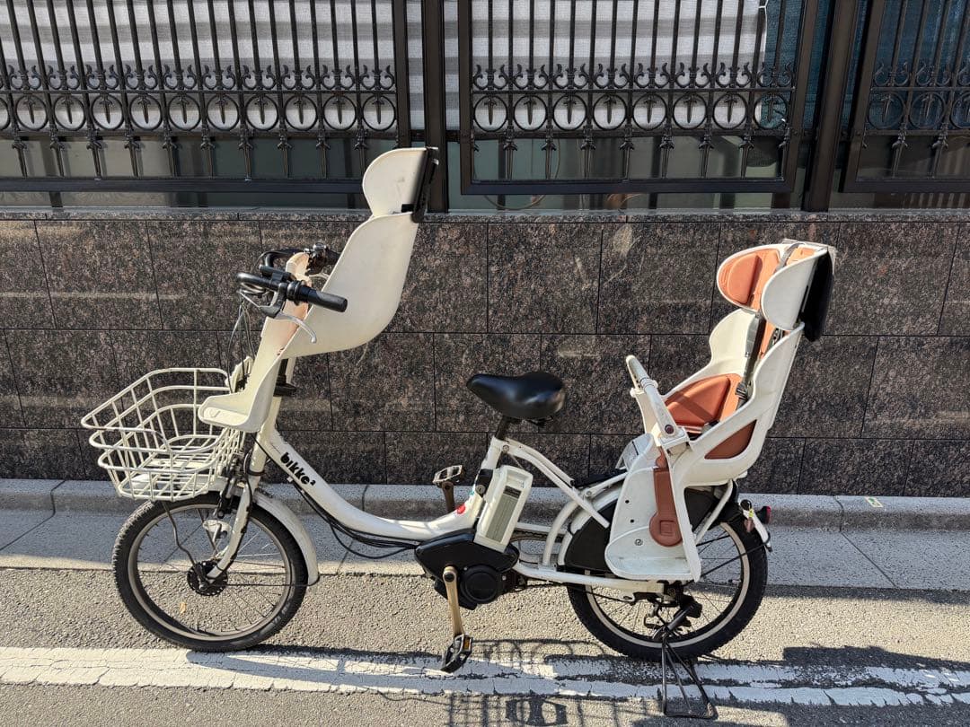 bikke電動アシスト自転車 チャイルドシート付き ホワイト bikke(ビッケ) ブリヂストン(BRIDGESTONE)の子供乗せ電動自転車