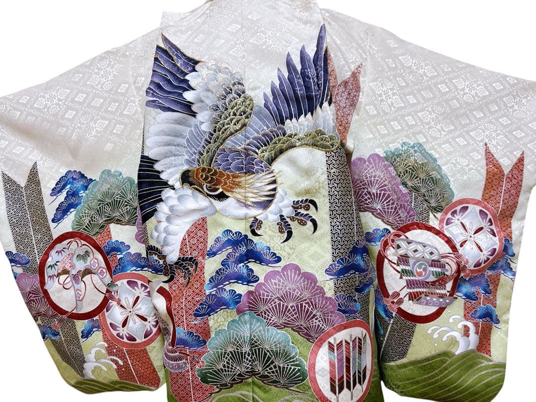 豪華刺繍入り♡七五三 3歳 男の子 抹茶色 緑系 小さめ