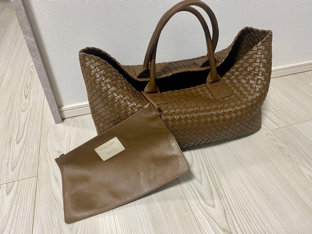 極美品 ボッテガヴェネタ カバ MM ブラウン レザーバッグ カセット