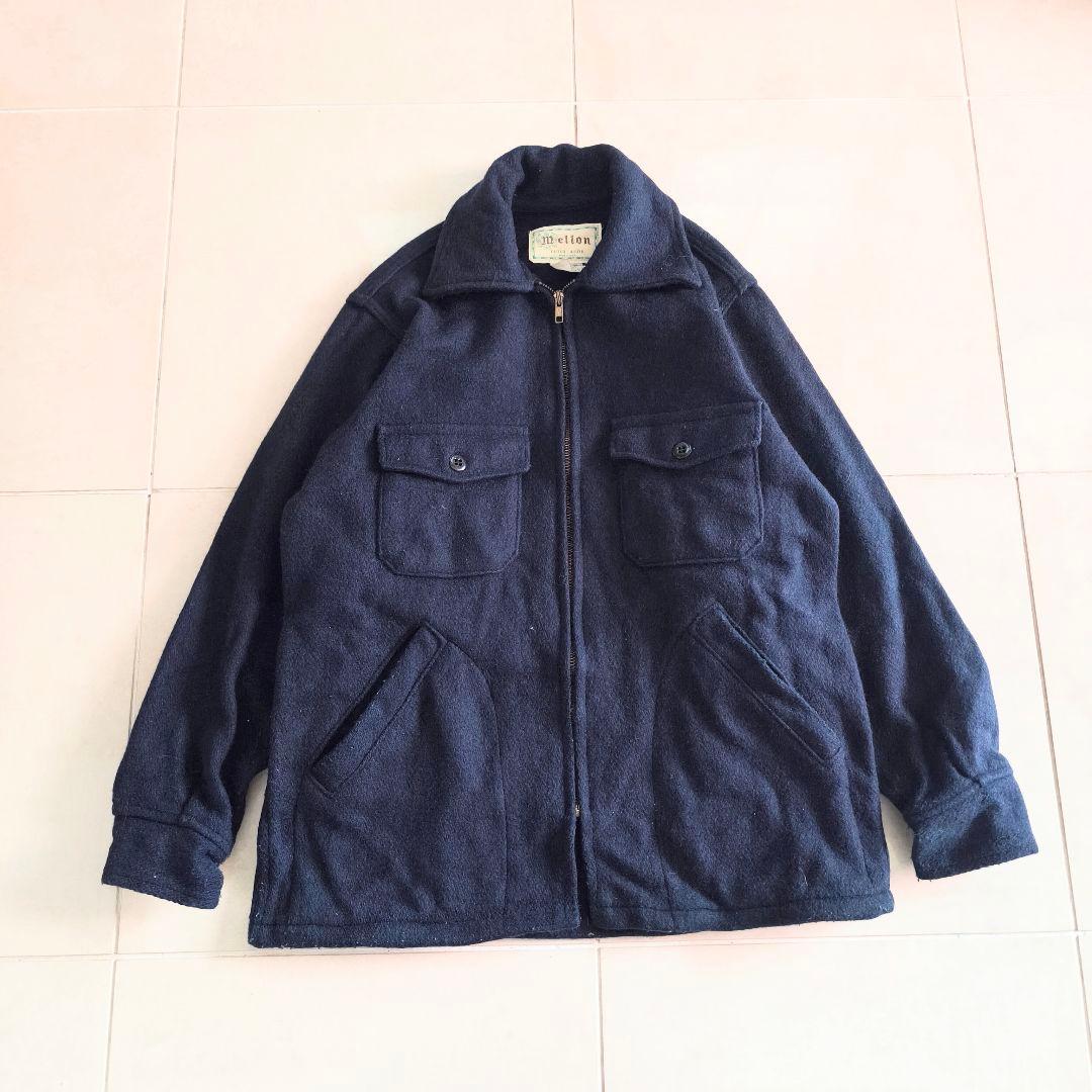 USA製 70s Melton ウール CPOジャケット ネイビー Sサイズ