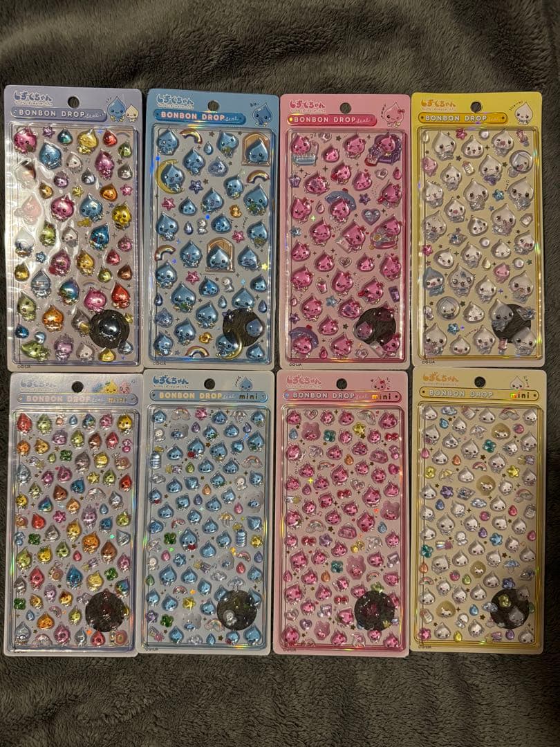【確実正規品！！】人気 ボンボンドロップシール しずくちゃんコンプ8セット Q-LiA（クーリア） 正規品 しずくちゃん シール ボンボンドロップ