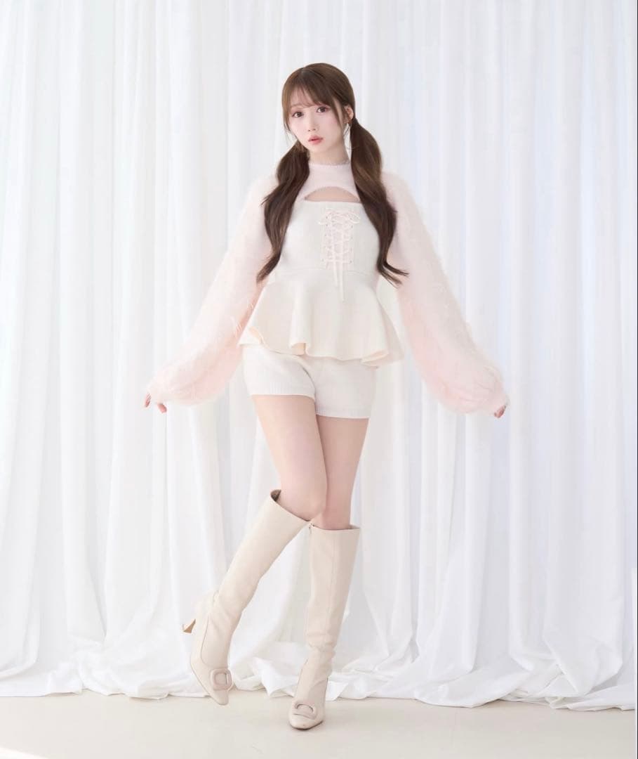 ロゼミューズ Rose Muse Fringe knit 3P set ピンク - メルカリ