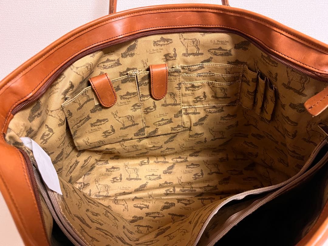 美品　希少　L.L.Bean レザートートバッグ 大容量　ブラウン