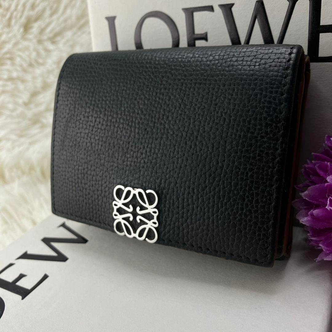 極美品✨ロエベ 三つ折り財布 トライフォールド レザー ブラック 現行 LOEWE（ロエベ） 三つ折り財布 TRIFOLD トライフォールド C565TR2X06