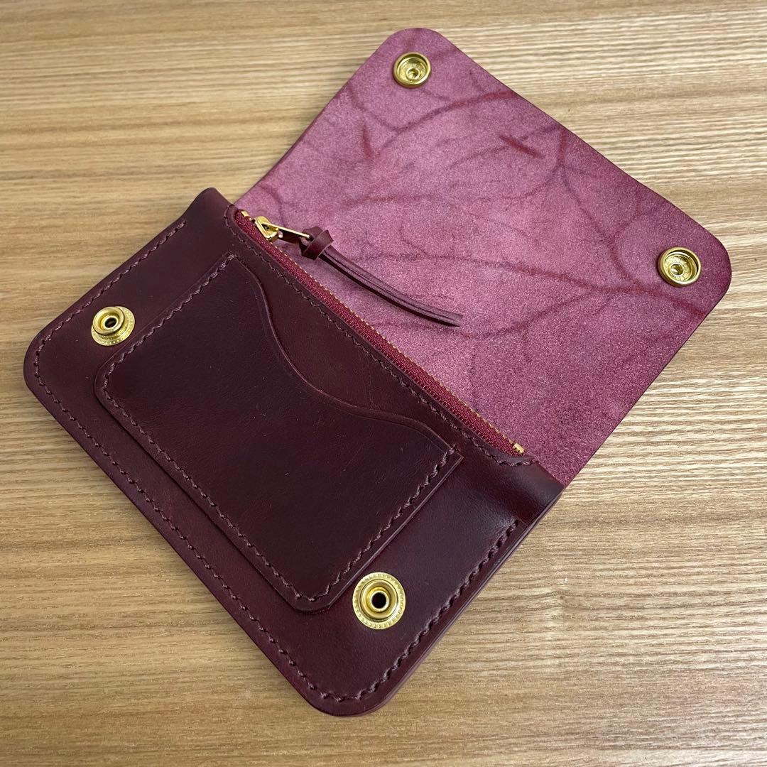 ホースバット トラッカーウォレット ミドル ハンドメイド ボルドー
