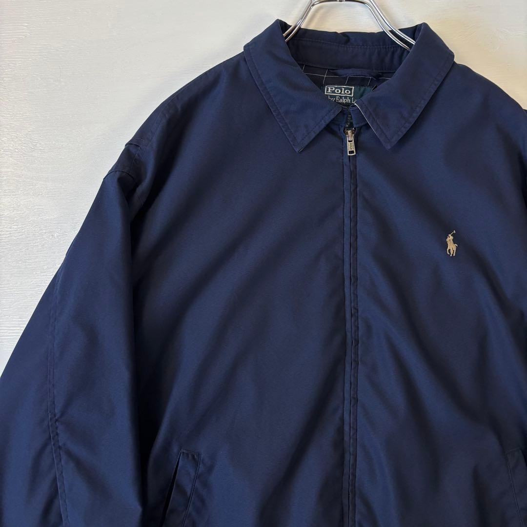 ラルフローレン スウィングトップ　ワンポイントロゴ　XLサイズ　ネイビー　古着 中古・古着通販】POLO RALPH LAUREN (ポロ・ラルフローレン) スイング