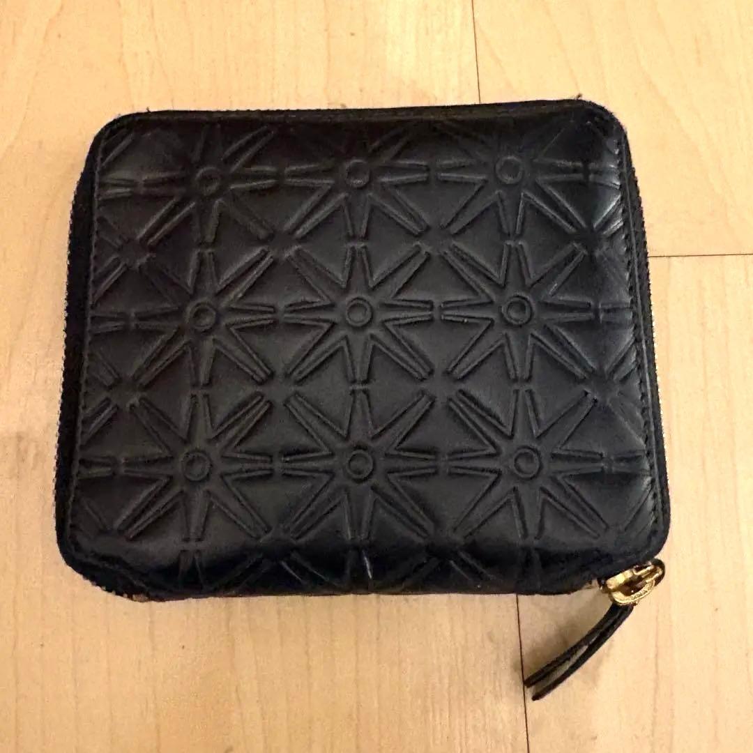 COMME des GARÇONS 二つ折り財布 黒 COMME des GARCONS 二つ折り ZIPウォレット Washed ブラック(Washed