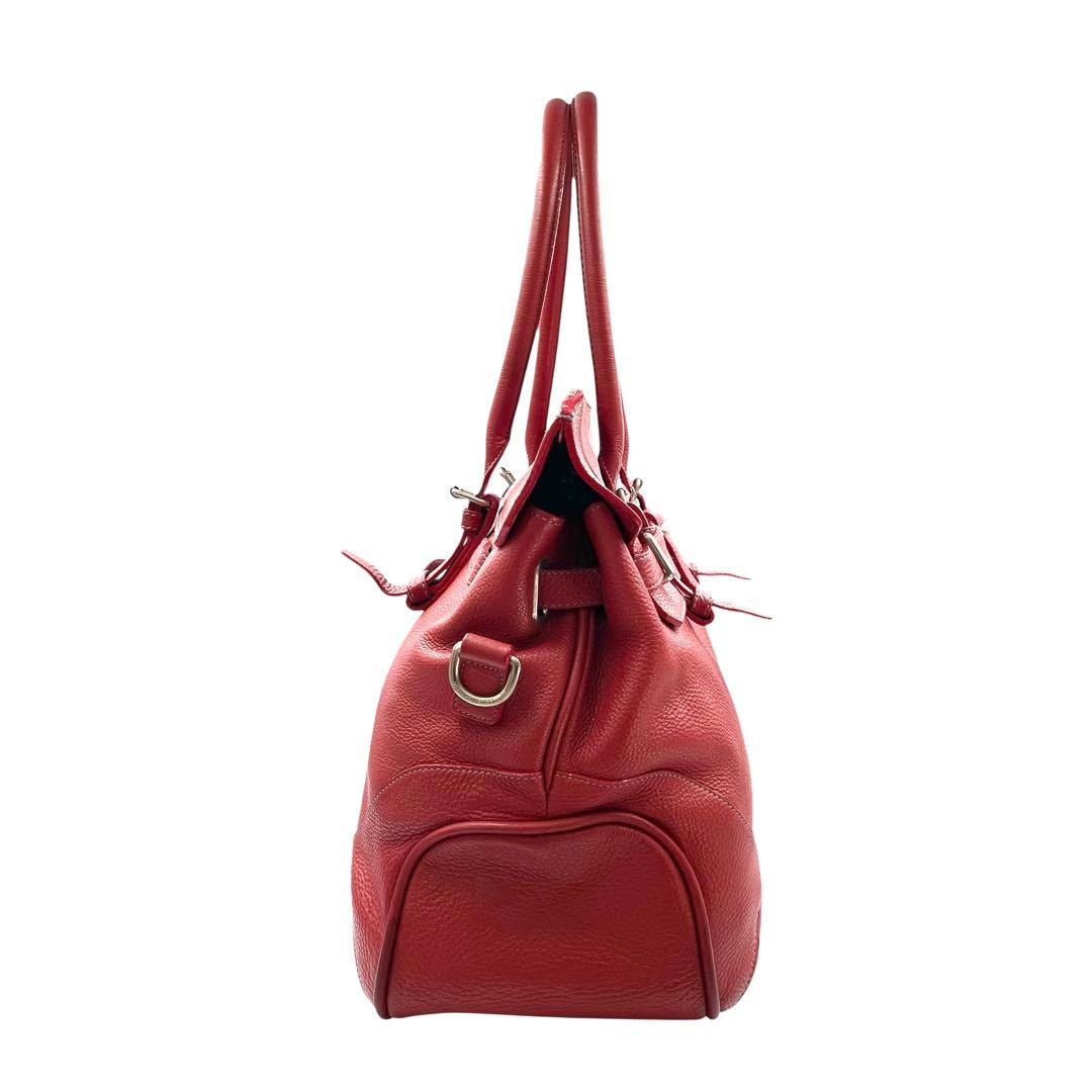 《超美品》ペッレモルビダ メイデンヴォヤージュ バッグ シボ革 レザー レッド