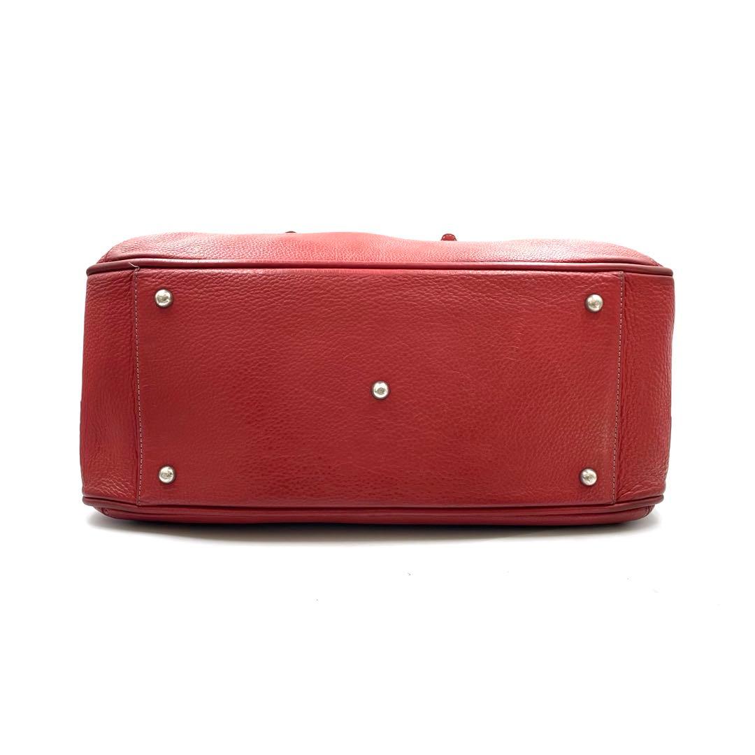 《超美品》ペッレモルビダ メイデンヴォヤージュ バッグ シボ革 レザー レッド