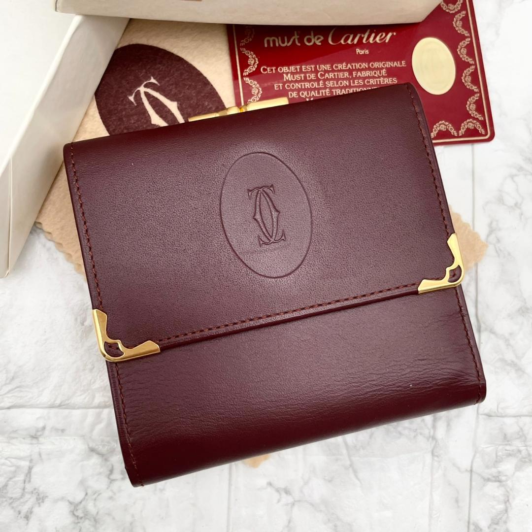 付属品完備✨Cartier カルティエ 折り財布 マストライン がま口 - メルカリ