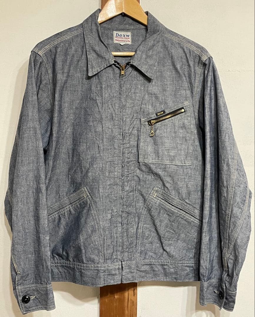 デラックスウエア シャンブレー 10oz ジップ　ジャケット　短丈 デラックスウエア シャンブレー 10oz ジップ ジャケット 短丈 - メルカリ