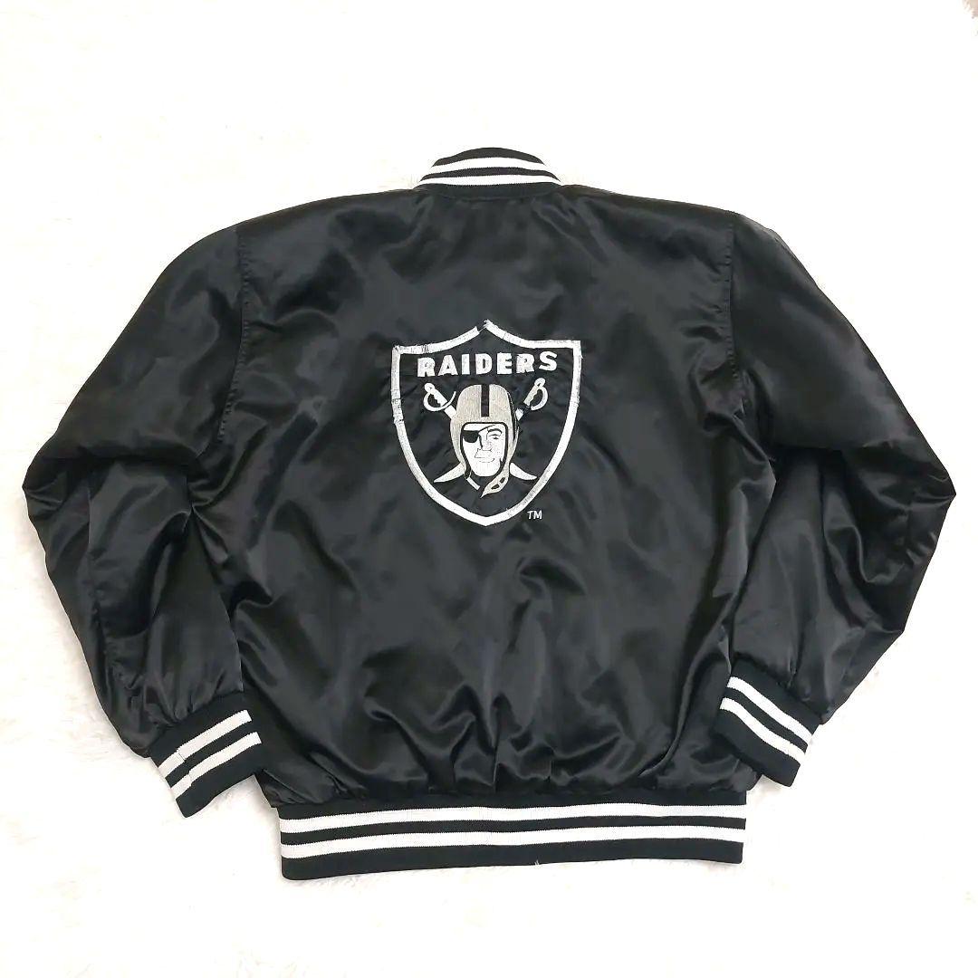NFL RAIDERS 背面ビッグロゴ刺繍 中綿 スカジャン ブラック 新品 NFL RAIDERS レイダース マジェスティック Majestic Sサイズ
