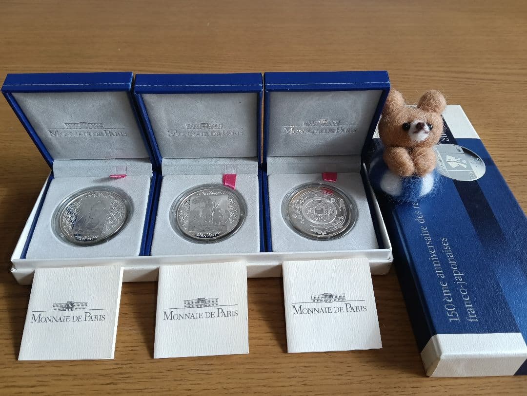 ☆掘り出し物！☆日仏修好通商条約締結150周年 プルーフ銀貨3種セット ☆掘り出し物！☆日仏修好通商条約締結150周年 プルーフ銀貨3種セット