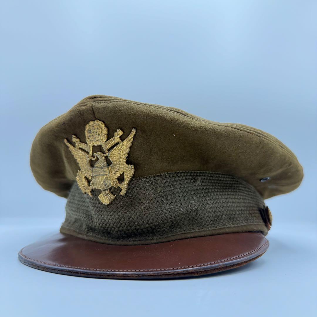 ⭐️激レア⭐️ WWⅡ USAAF US ARMY 制帽 第二次世界大戦 US AAF(米陸軍航空隊) WWII 将校 OD・クラッシュキャップ/バック