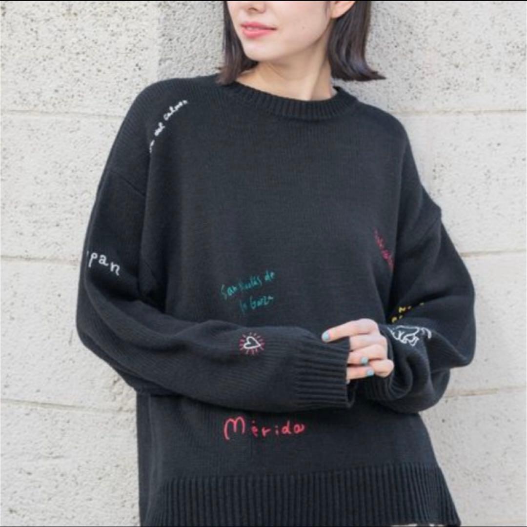値下げ※niko and..モチーフ＆レタリングニットプルオーバー猪俣周杜