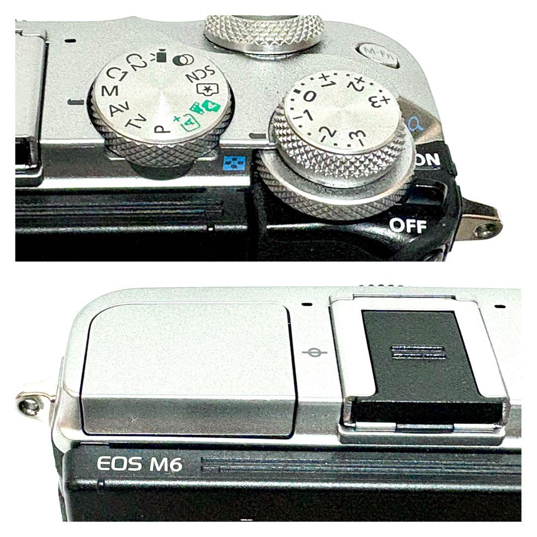 EOS M6 レンズ２本付き プロテクター、レンズフード、ケースも付属 美品