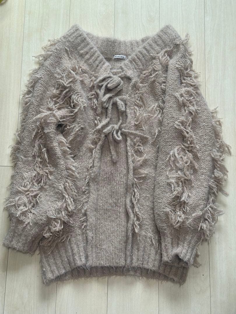 m me eme ワンピース Fringe knit minionepiece - メルカリ