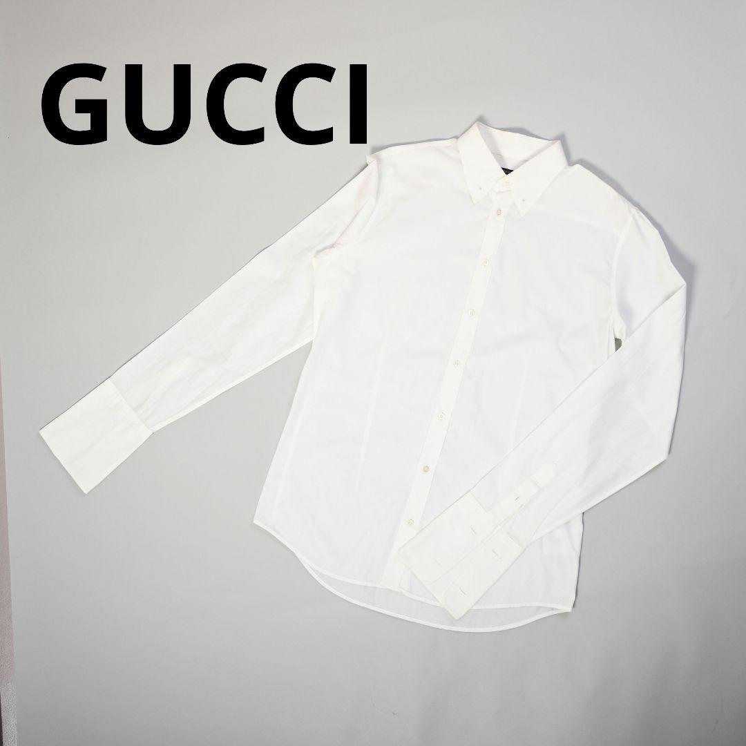 212☆ GUCCI ダブルカフス ドレスシャツ ピンホールシャツ - メルカリ