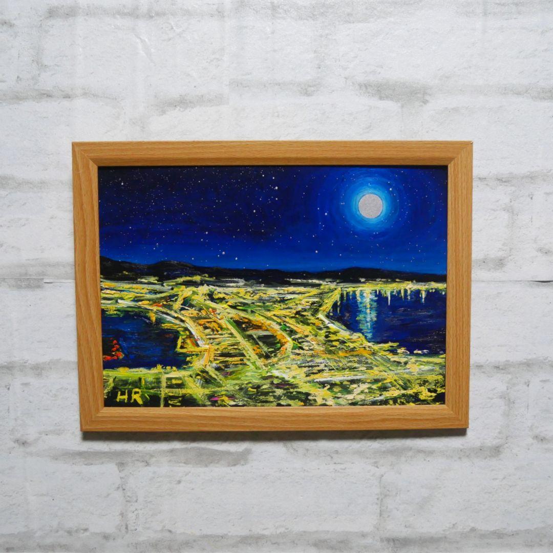 油絵 絵画【夜景の街】 油絵 油彩 油彩画 絵 絵画【夜景の街】 | HIROSHI1990